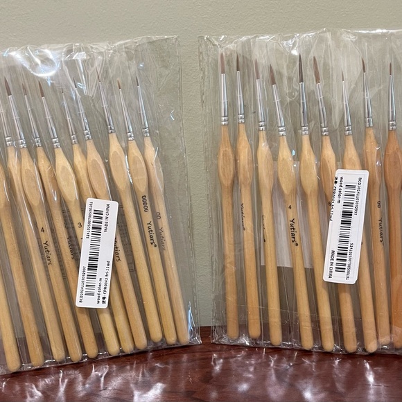 Wooden Handle Paintbrush Set with Transparent Palette - Picture 2 of 6